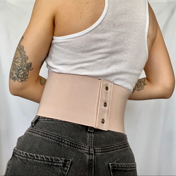 Pink Lace Up Corset Belt - Picture 2 of 8